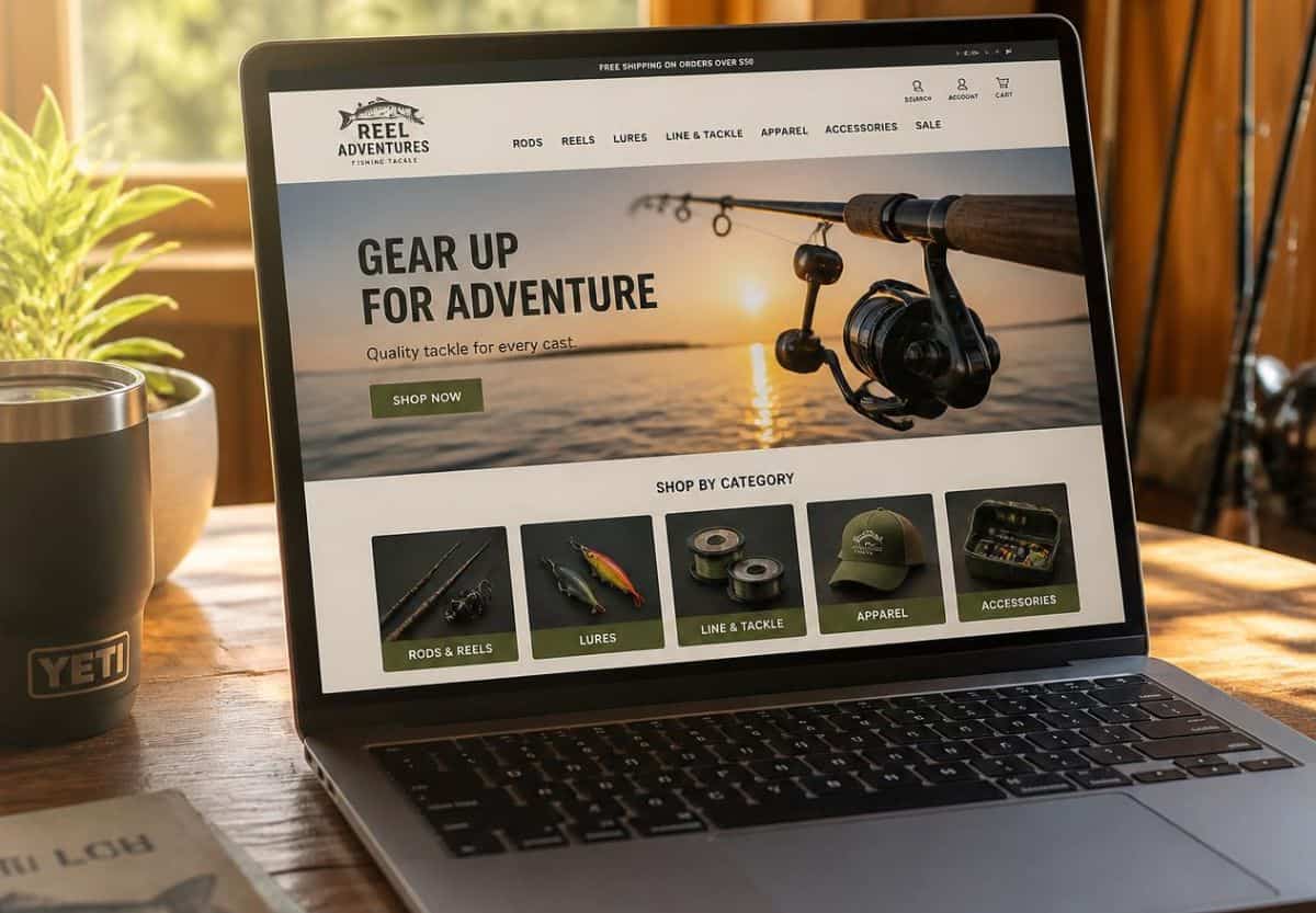 client entered the fishing tackle market with a new domain and a competitive product inventory